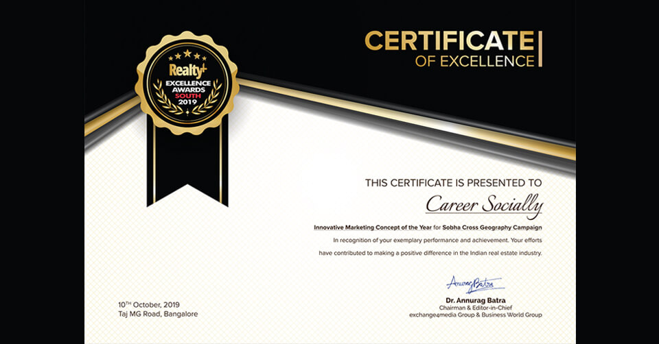 careersocially certificate of excellence
